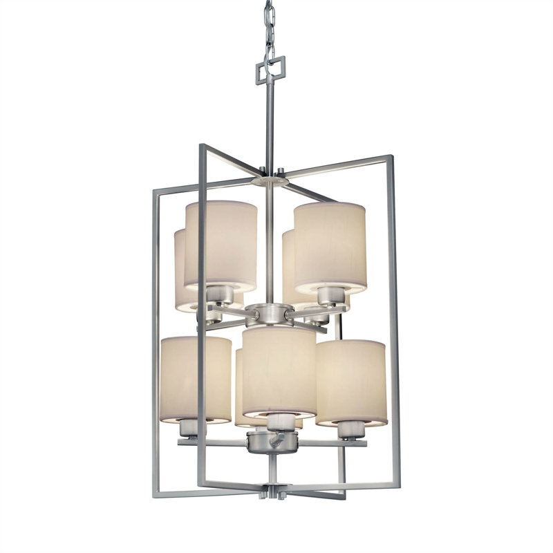 Lustre carré/rectangulaire à 8 lumières ombré Carlea