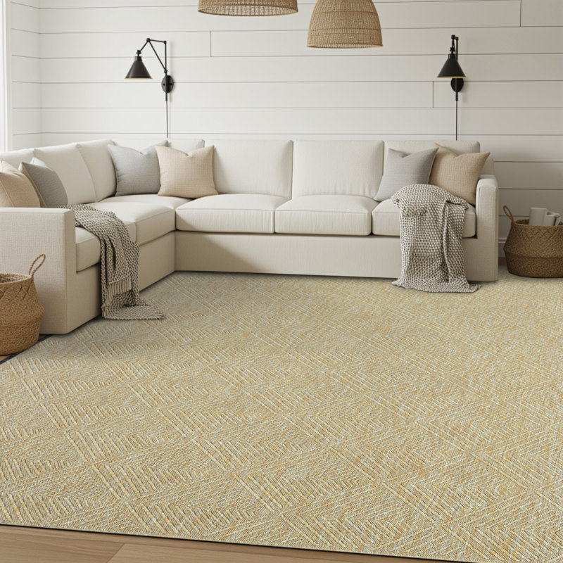 Tapis vert lavable en machine Breneisha, Rectangle 7 pi 9 po x 10 pi 3 po