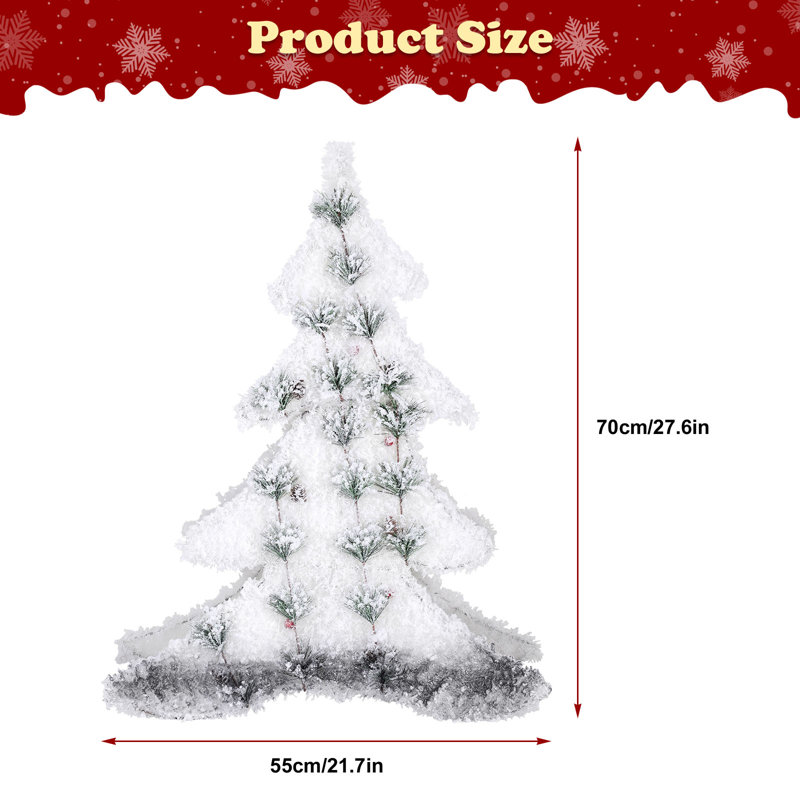 Décoration de Noël floquée en forme d'arbre de Noël (petit), 27,6 po x 21,7 po