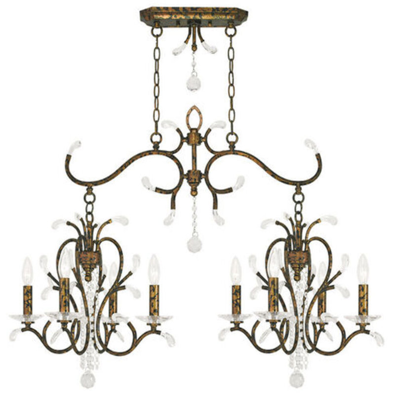 Lustre classique à 8 lumières de style bougie