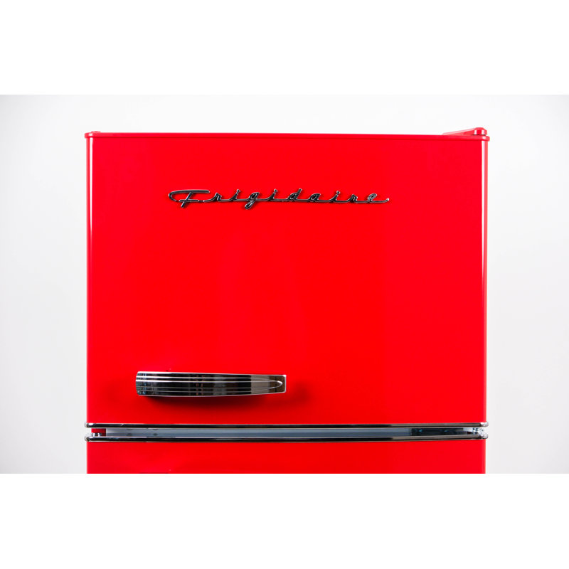 FRIGIDAIRE 7.5 Cu. Ft. Capacity Retro Fridge Freezer Combo, Apartment Size, Red