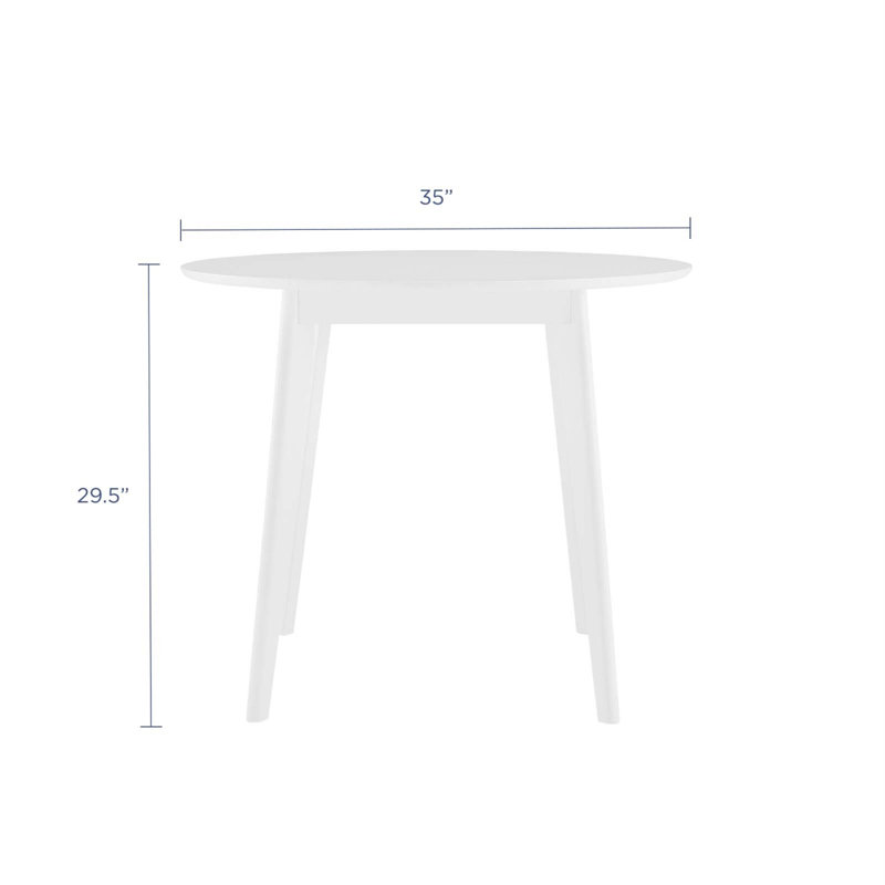 Modway Vision Round Dining Table, White, 35" L x 35" W