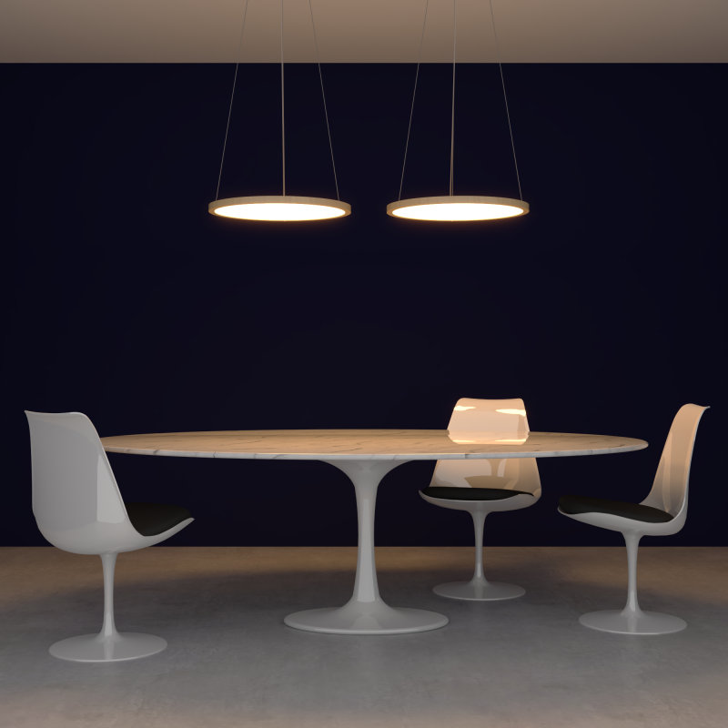 Naiá 1 - Light LED Chandelier, Louro Freijó, 0.98" H x 21.26" W x 21.26" D