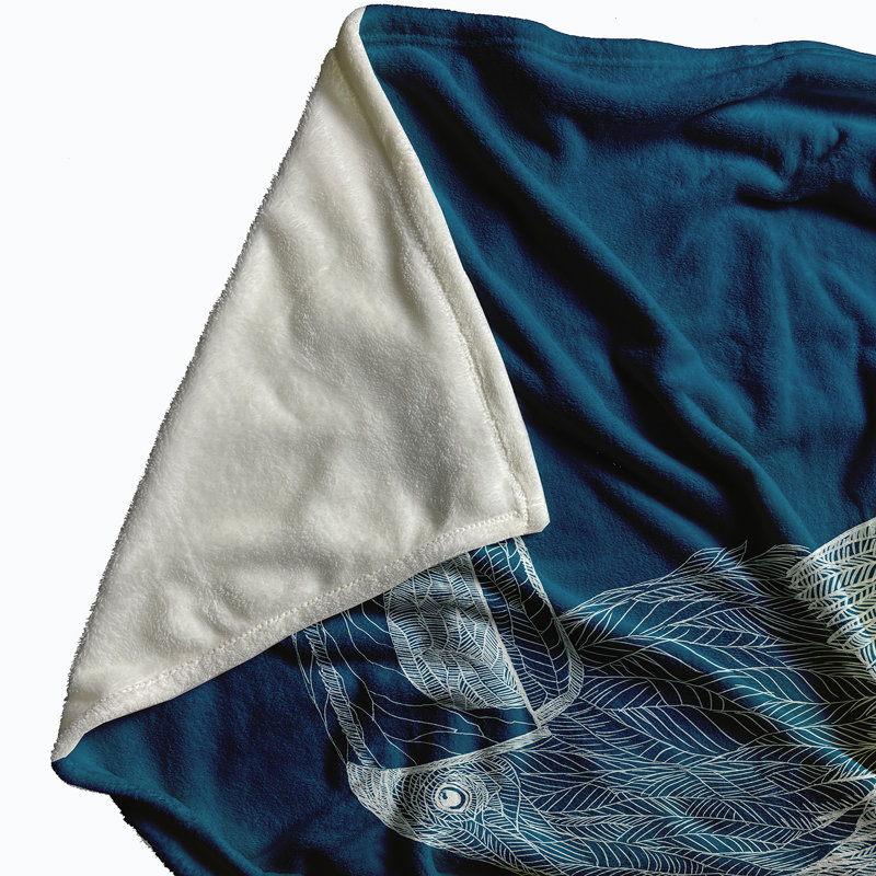 Veasna Plain Weave / Muslin Throw Blanket, Blue