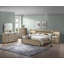 1pc Queen Size Bed with Natural Wood Finish, No Box Spring Needed, Modern Rustic Bed Frame