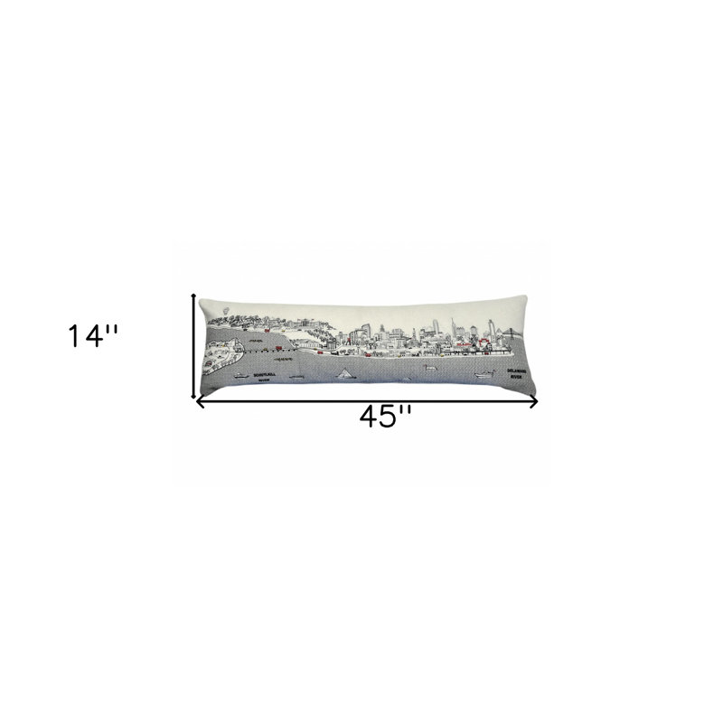 Coussin lombaire 14 "x 35" crème Philadelphia, 14 po x 45 po, Crème
