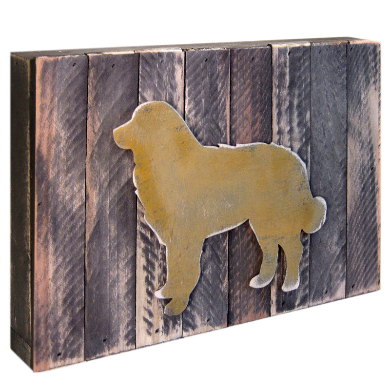 Décoration murale chien, H 6 po x l 8 po x P 2 po