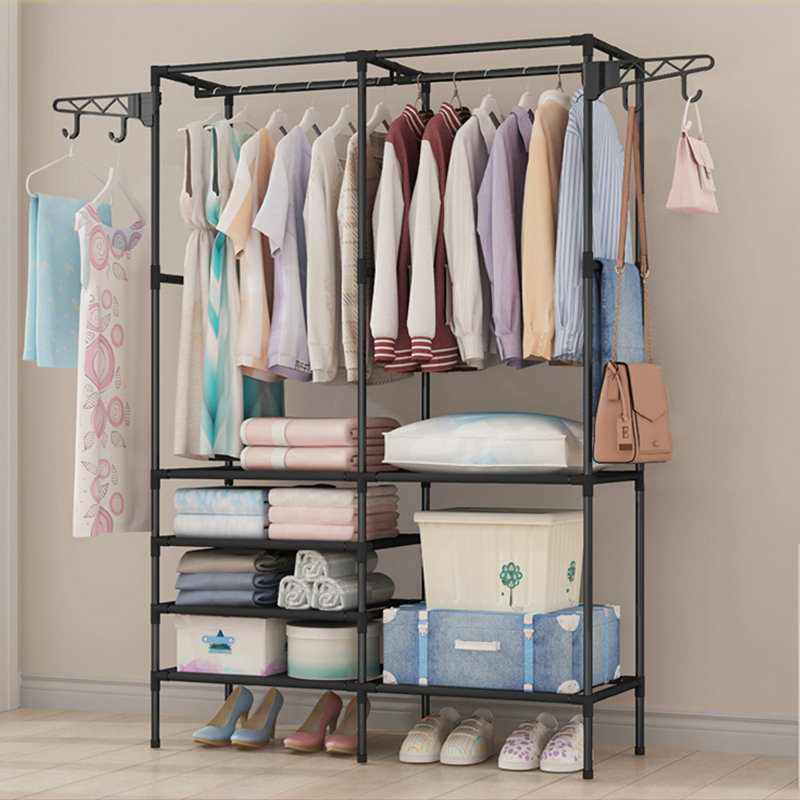 108cm Industrial Pipe Clothing Rack, Black