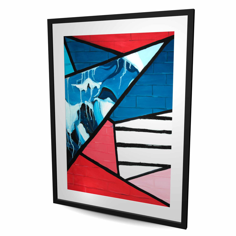 Diagonal Unity - Reproduction matte encadrée pour la décoration de bureau personnel, Noir