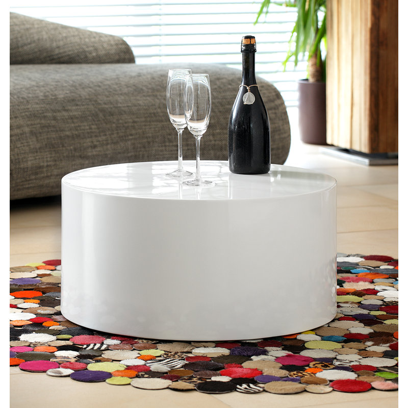 Artur Drum Coffee Table, White