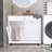 10-Gallon Double Tilt Trash Cabinet With 2 Drawers, Trash Cabinet With Storage On Wheels-105851170