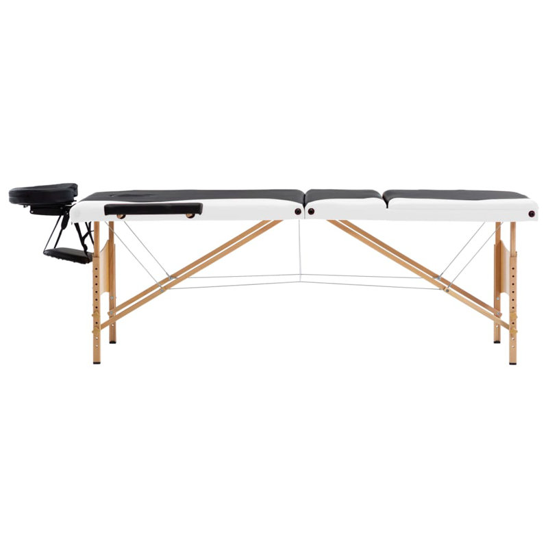 75.2'' Rectangular Adjustable Folding Table, Noir / blanc