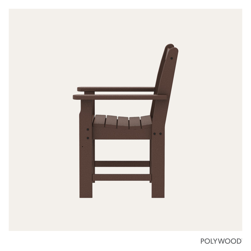 POLYWOOD Vineyard Garden Arm Chair, Mahogany