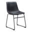 Ensemble de deux chaises d'appoint noires en similicuir