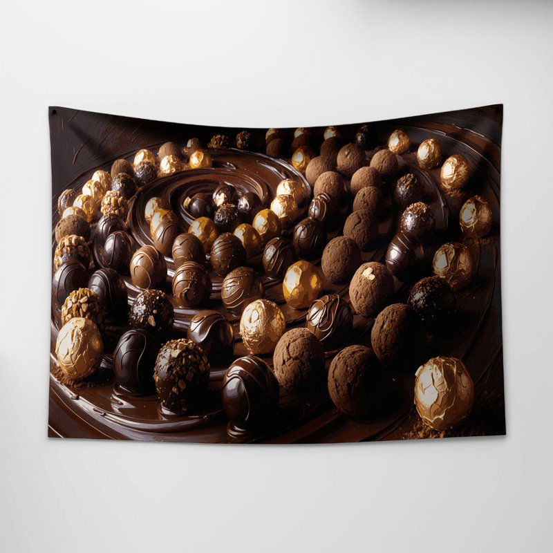 Tapisserie murale Desserts chocolat truffes, 88 po x 104 po