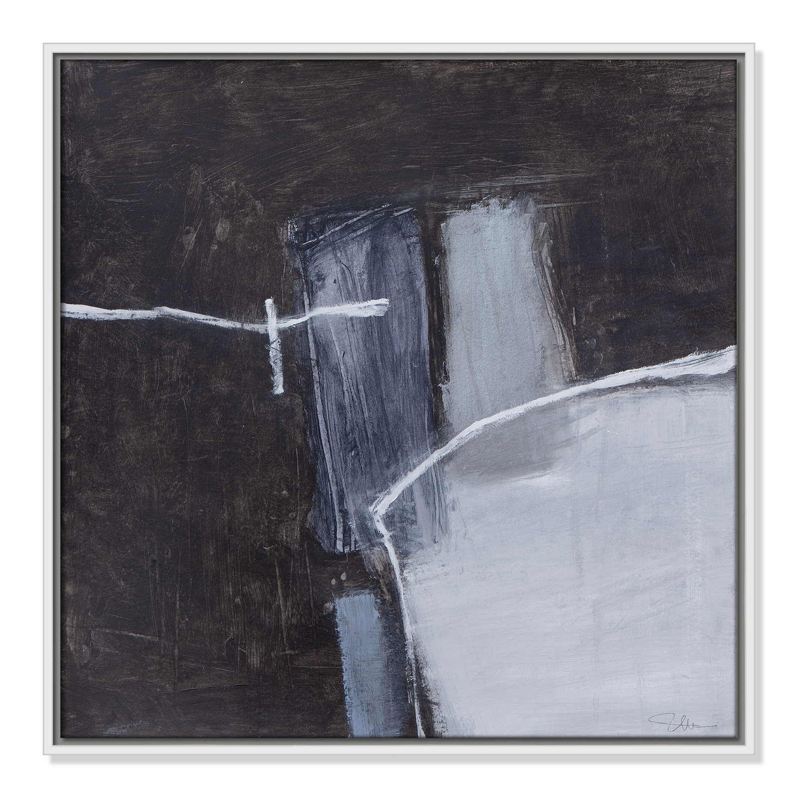 Graphite Gemstones Collection "Graphite Gemstones I" Print, White, 25.5" H x 25.5" W