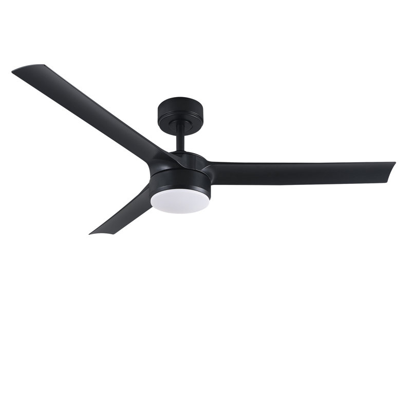  Ventilateur de plafond Wi-Fi 52 pouces avec lumière DEL, télécommande, noir mat
