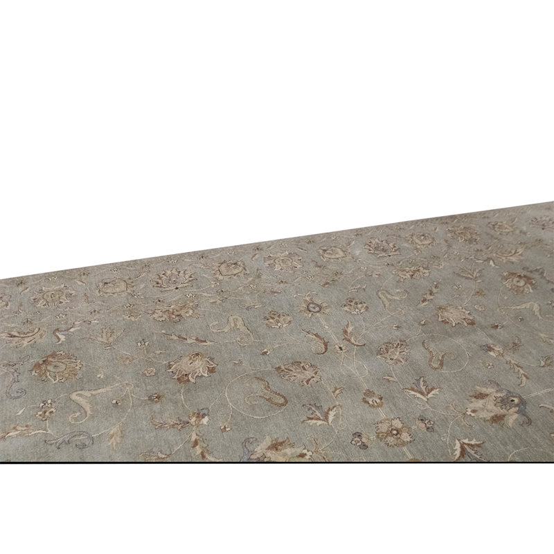Tapis gris / ivoire noué à la main de qualité unique en son genre