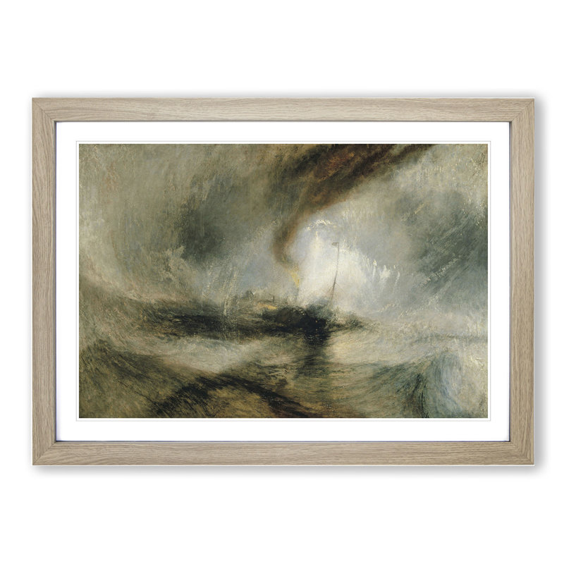 Snow Storm by Joseph Mallord William Turner - Picture Frame Painting, 36cm H x 48cm W x 2cm D, Oak Framed