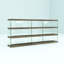 Bibliothèque d'étagère brun-gris, 245 cm (L) x 110 cm (H)