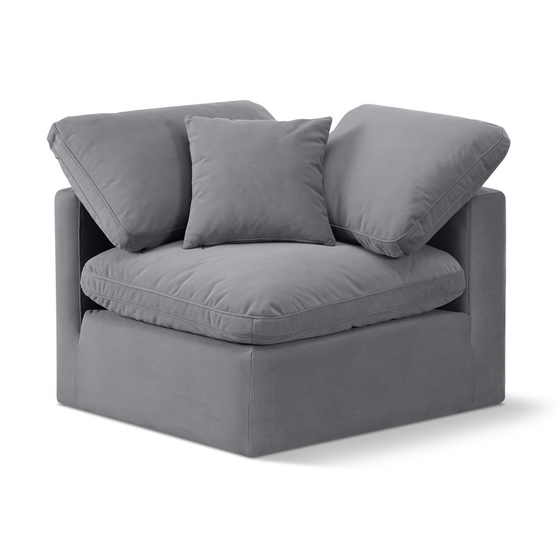 Fauteuil Musheerah, Velours gris