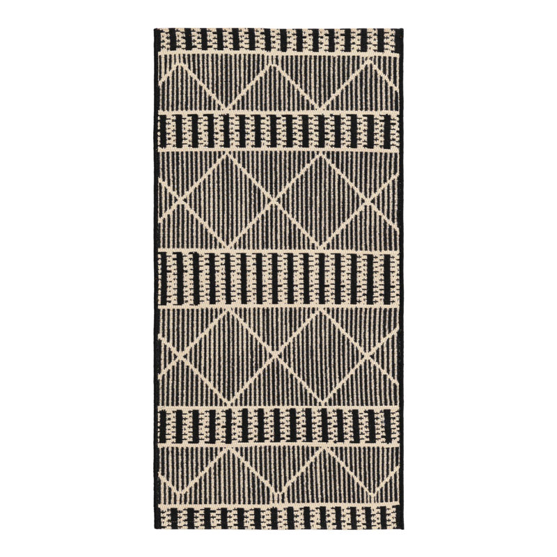 Black_Unique Loom Dalyan Outdoor Trellis Rug, Runner 2'7" x 10'