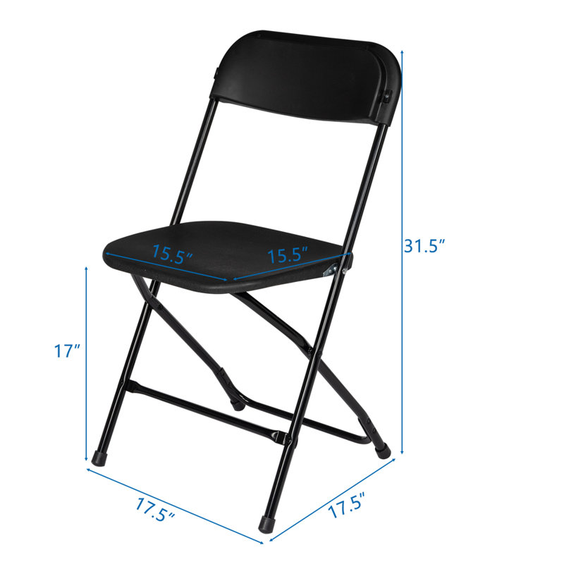 Plastic / Resin Folding Chair Set, Black