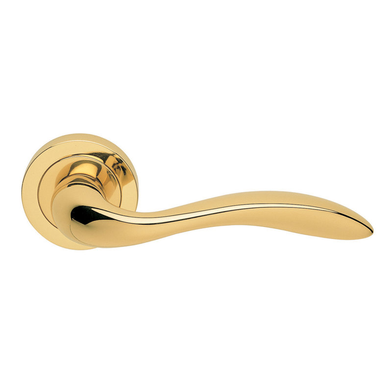 Giava Latch Door Handle, Polished Brass
