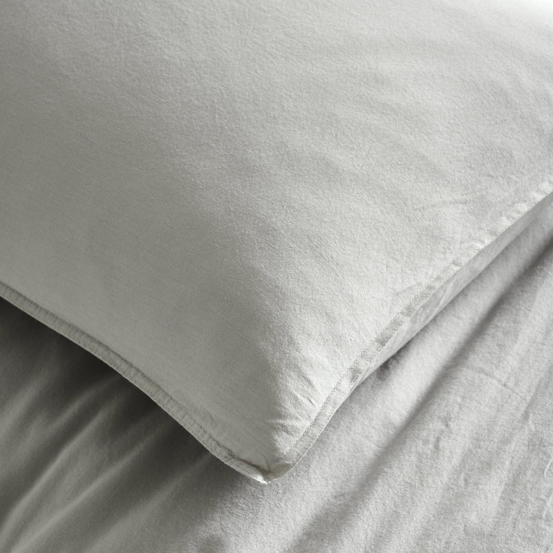Ensemble de housse de couette en percale légère 100% coton Carmen, Argent argent