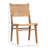 Natural Finish Teak and Natural Woven Rattan High Back Dining Side Chair