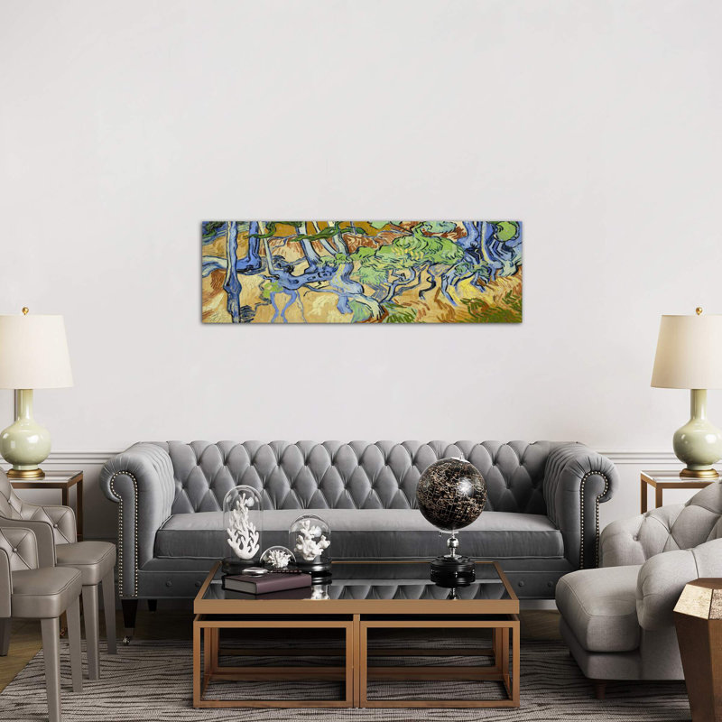 Tree-Roots by Vincent Van Gogh - Panoramic Painting on Canvas, 30.48 cm H x 91.44 cm W x 1.91 cm D, Wrapped Canvas