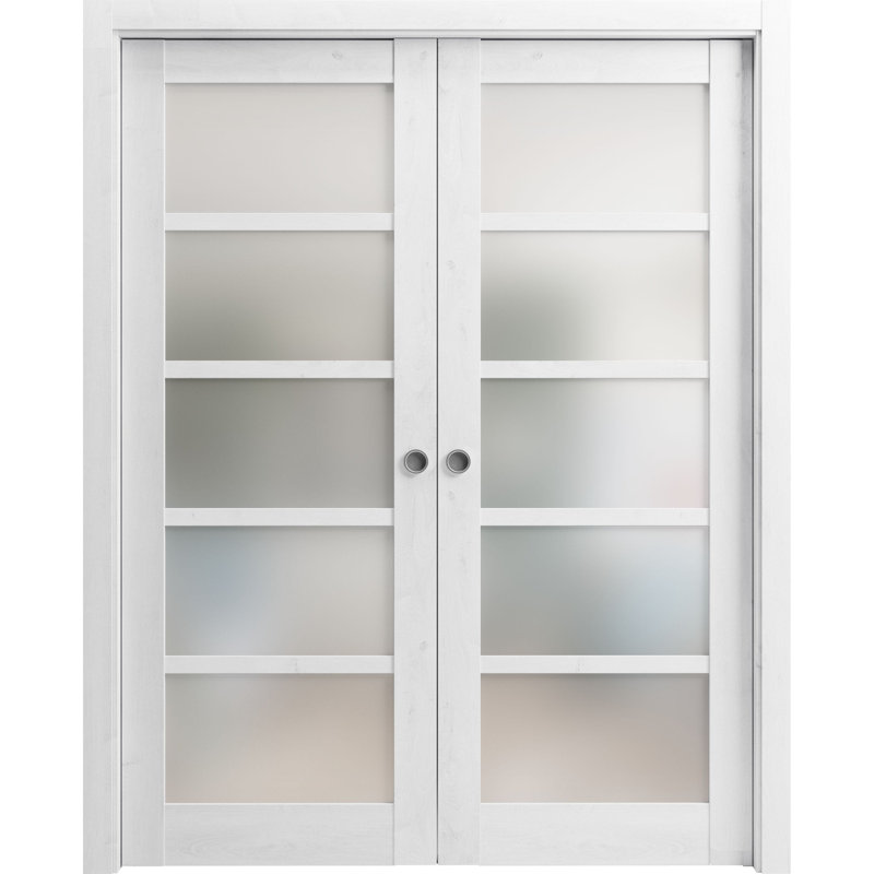 Portes à panneaux coulissantes à panneaux Quadro, 56 po x 84 po, Blanc nordique