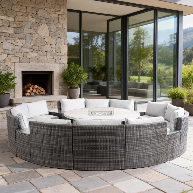 12 - Person Patio Conversation Set with Cushions