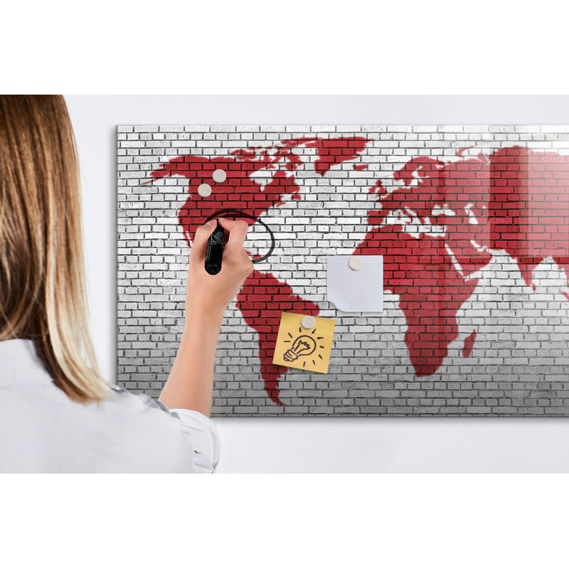 Magnetic Glass Dry Erase Board, Red