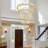 D47''x H118'' Silver 5 Ring Chandelier Large Crystal Chandelier Dimmable 2700k-6000k