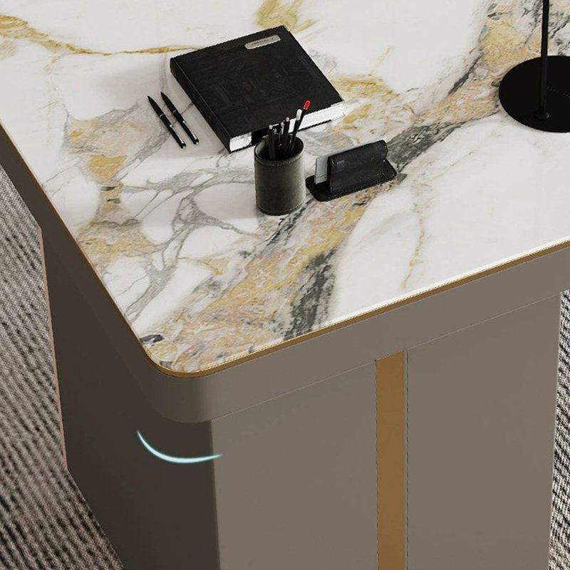Durable Sintered Stone Desk, 29.53" H x 55.12" W x 27.56" D