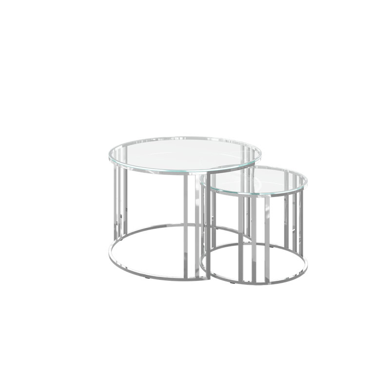 Eclipse Clear Glass Coffee Table Set