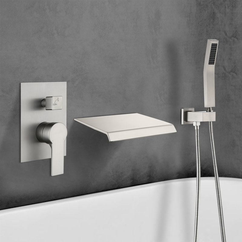 Bathroom Freestanding Tub Filler, Brushed Nickel