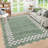 Scalloped Area Rugs Modern Bordered Accent Carpet,Non-Slip Floor Cover,Stain-Resistant Indoor Mat for Bedroom,Kitchen,Living Room-620051070-620051067