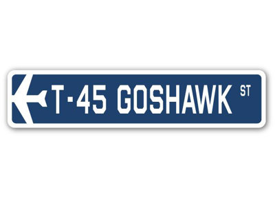Plaque de rue militaire en aluminium Bracey T-45 Goshawk
