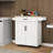 Rolling Kitchen Island With Drawer, Doors, Storage, Adjustable Shelves, Towel Rack, Seasoning Rack - Snowy White Cart Storage Compartments, White, Rubber Wood Table-1090539476