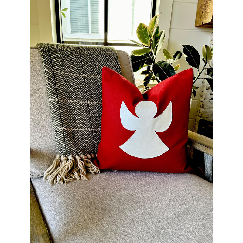 Housse de coussin Red Christmas Angel, H 21 po x l 21 po