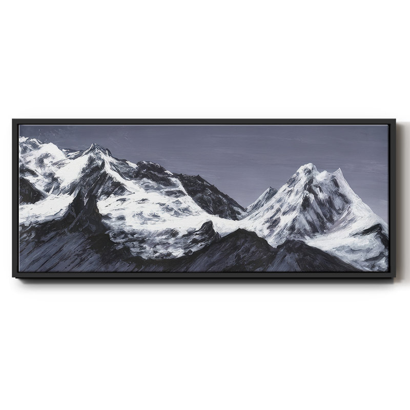 Moonlit Mountain Range I - Framed Canvas