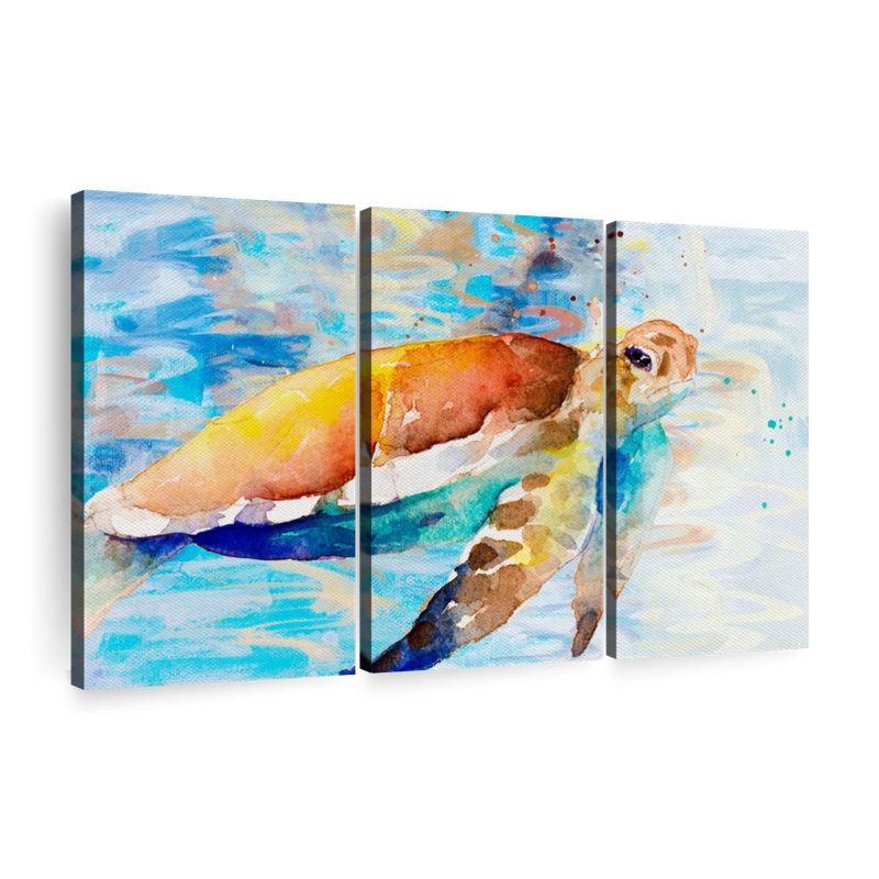 «Turtle Passing Through» sur toile, H 48 po x l 74 po x P 1,25 po