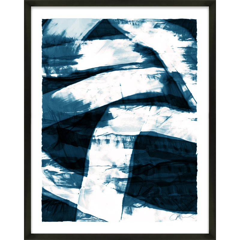 Convergence Indigo 1 Print by Jacques Pilon, Black Wood, 30" H x 24" W x 1.25" D