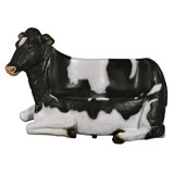 Holstein Cow Sculptural Bench