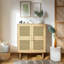 Armoire de rangement 4 portes en maille de rotin-1280740489