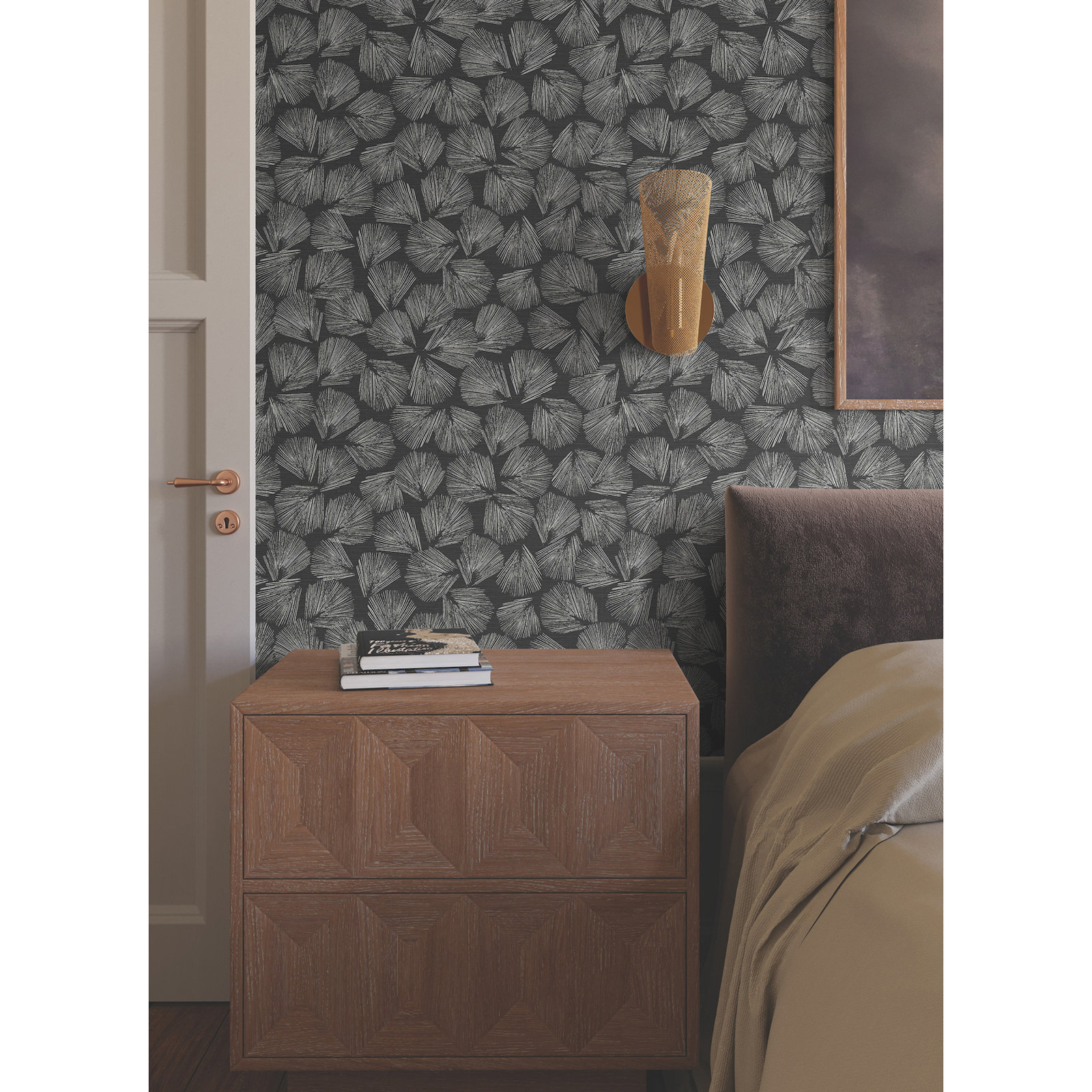 Calliope Botanical Wallpaper, Black