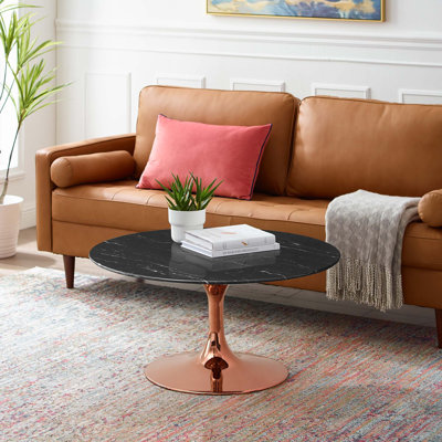 Table basse ronde en marbre artificiel Lippa