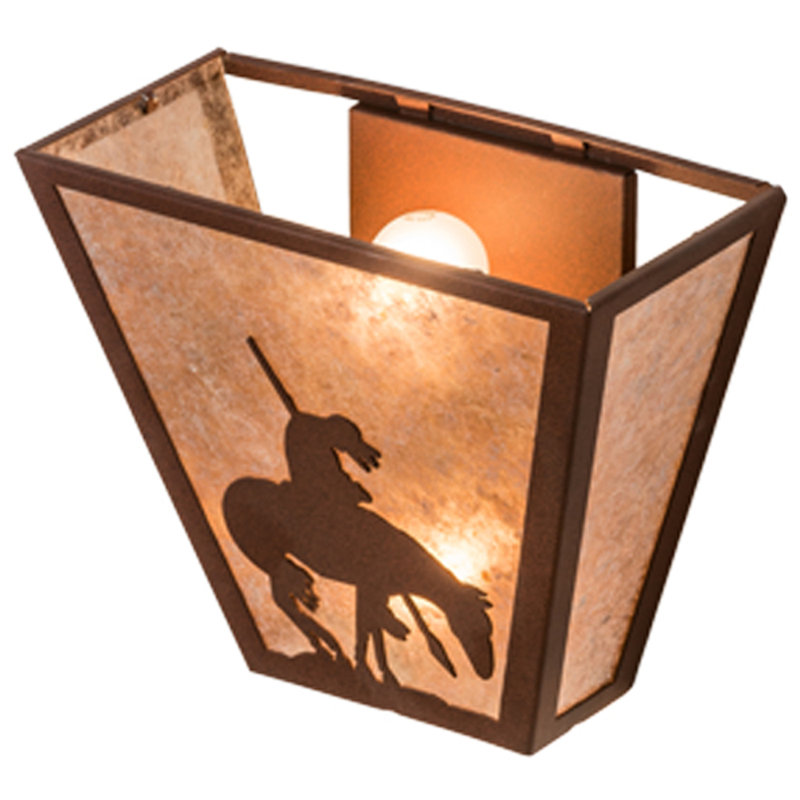 2 - Light Flush Mounted Sconce, Red Rust